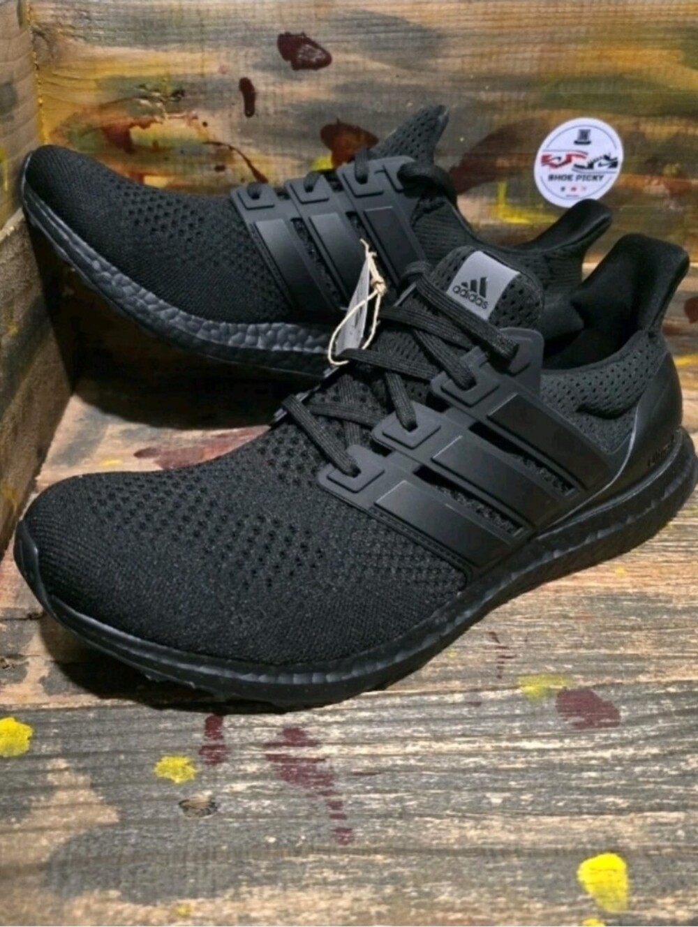Men's Adidas UltraBoost 1.0 DNA Triple Black Running Shoes Gym HQ4199 Size 9.5